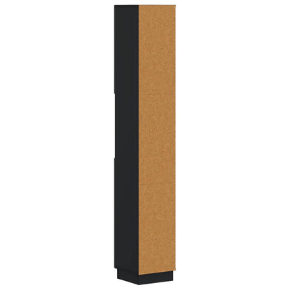Bathroom Cabinet with Open Shelf HOORN Black 30 x 31 x 187 cm
