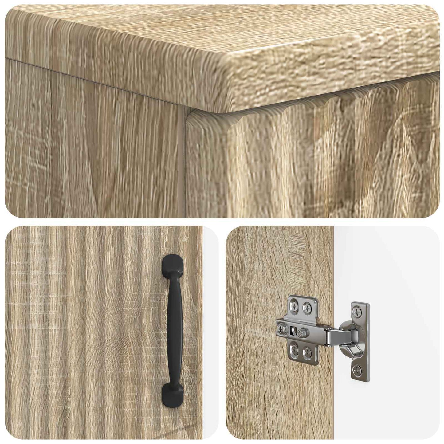 Bathroom Cabinet with Open Shelf HOORN Sonoma Oak