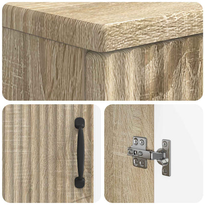 Bathroom Cabinet with Open Shelf HOORN Sonoma Oak