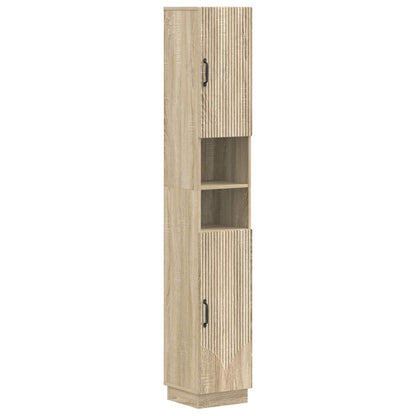 Bathroom Cabinet with Open Shelf HOORN Sonoma Oak
