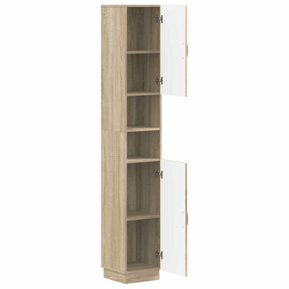 Bathroom Cabinet with Open Shelf HOORN Sonoma Oak