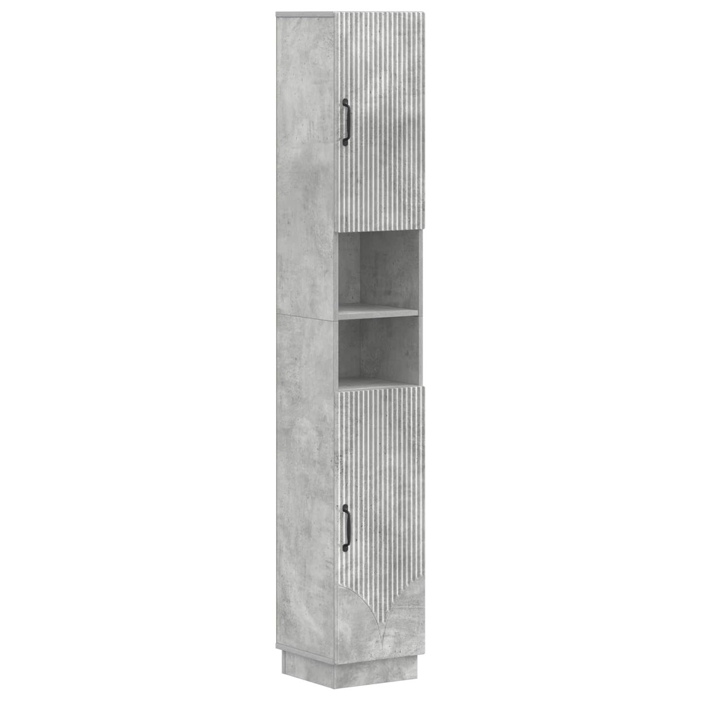 Bathroom Cabinet with Open Shelf HOORN Concrete Grey