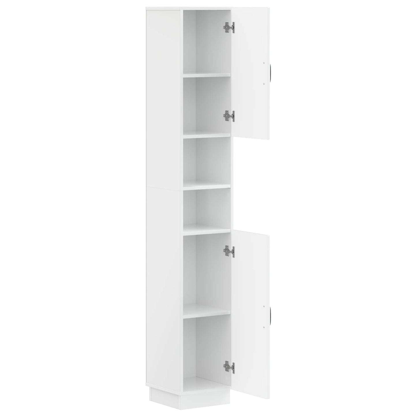 Bathroom Cabinet with Open Shelf HOORN High Gloss White
