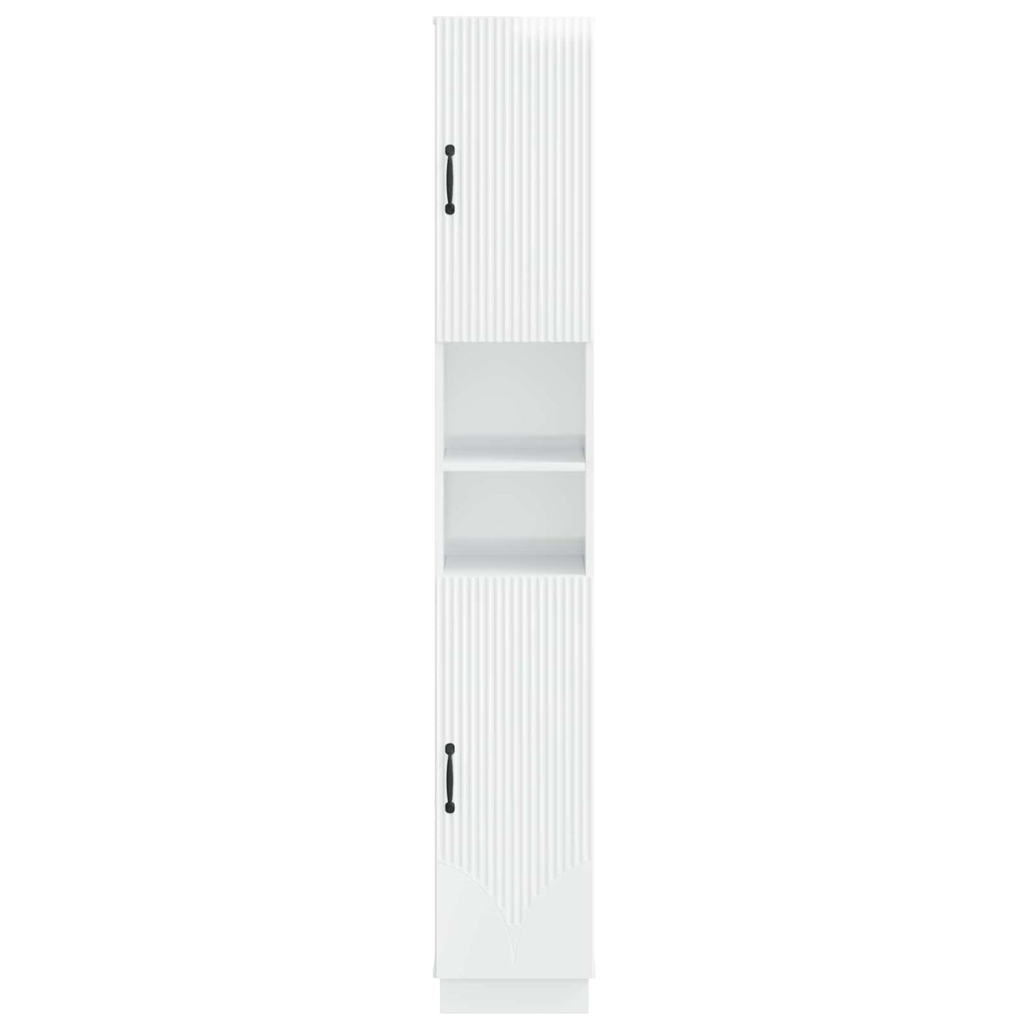 Bathroom Cabinet with Open Shelf HOORN High Gloss White