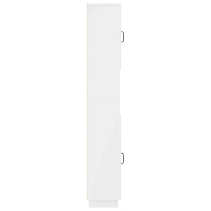 Bathroom Cabinet with Open Shelf HOORN High Gloss White