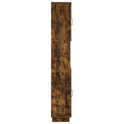 Bathroom Cabinet with Open Shelf HOORN Smoked Oak