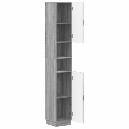 Bathroom Cabinet with Open Shelf HOORN Grey Sonoma