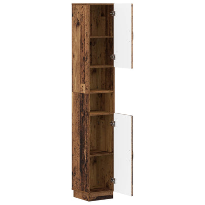 Bathroom Cabinet with Open Shelf HOORN Old Wood