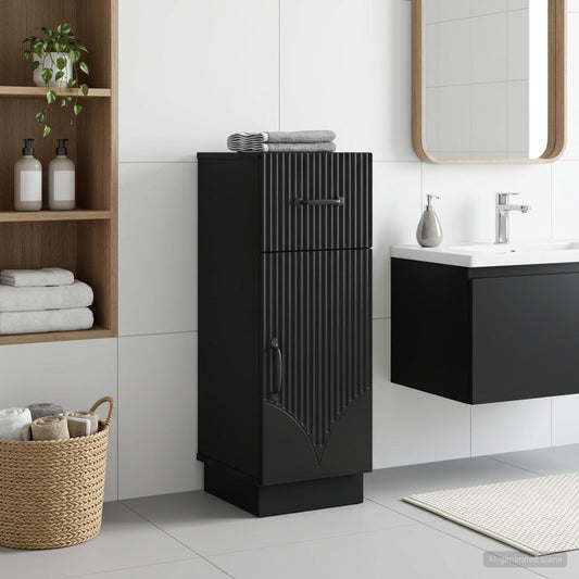 Bathroom Storage Cainet HOORN Black 30 x 31 x 77 cm