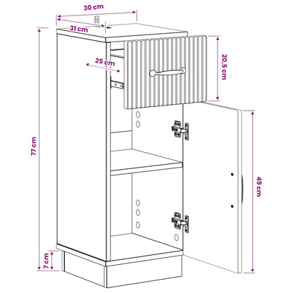 Bathroom Storage Cainet HOORN Black 30 x 31 x 77 cm
