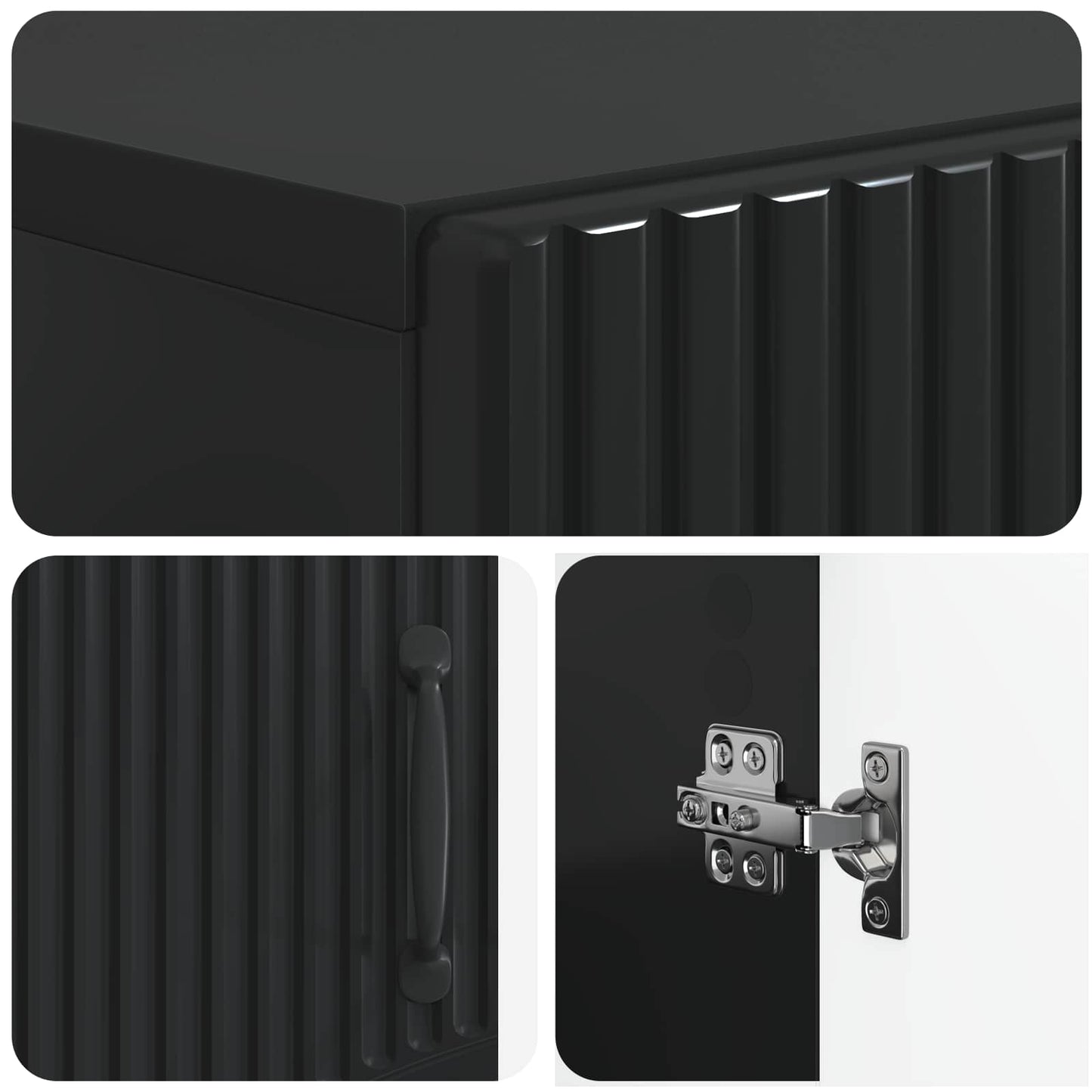 Bathroom Storage Cainet HOORN Black 59.5 x 31 x 77 cm