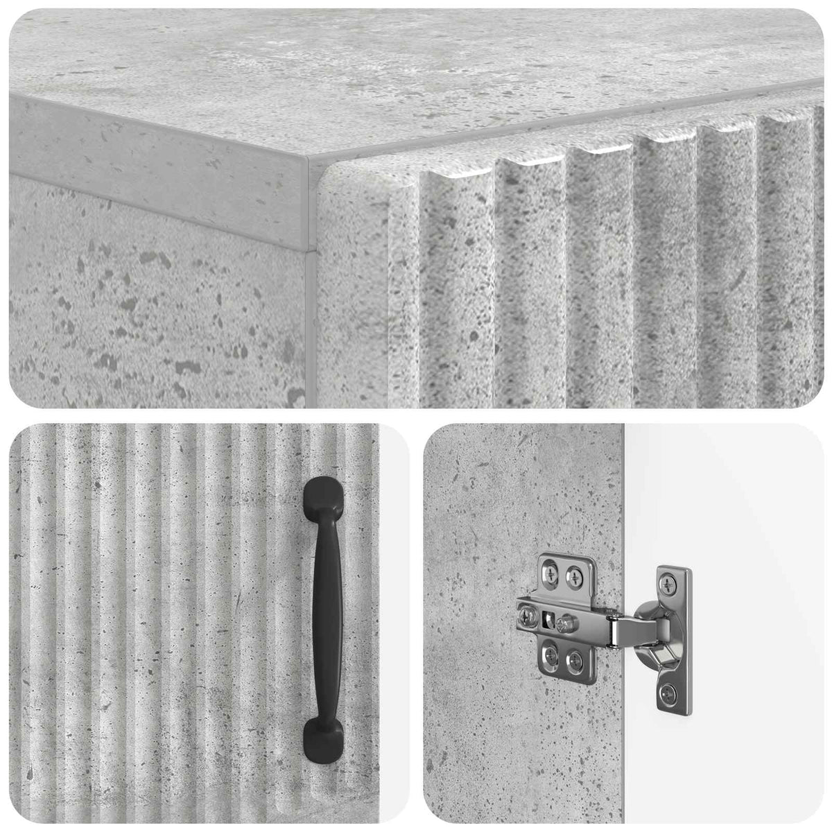 Bathroom Storage Cainet HOORN Concrete Grey 59.5 x 31 x 77 cm
