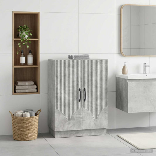 Bathroom Storage Cainet HOORN Concrete Grey 59.5 x 31 x 77 cm