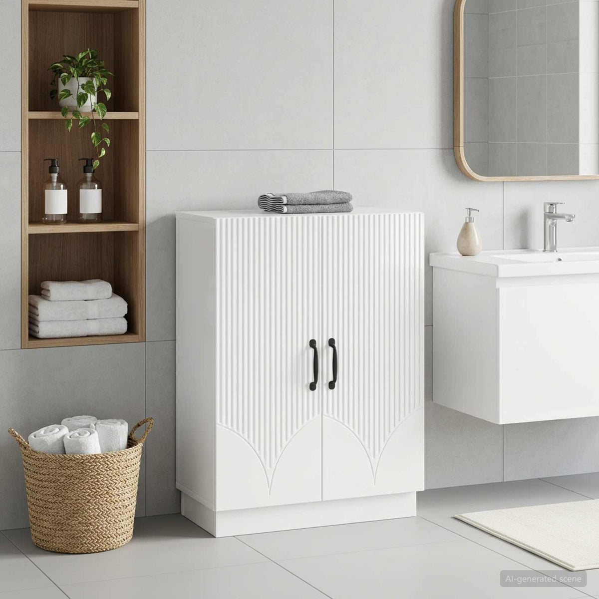 Bathroom Storage Cainet HOORN High Gloss White