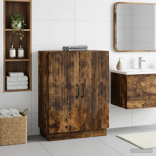 Bathroom Storage Cainet HOORN Smoked Oak 59.5 x 31 x 77 cm
