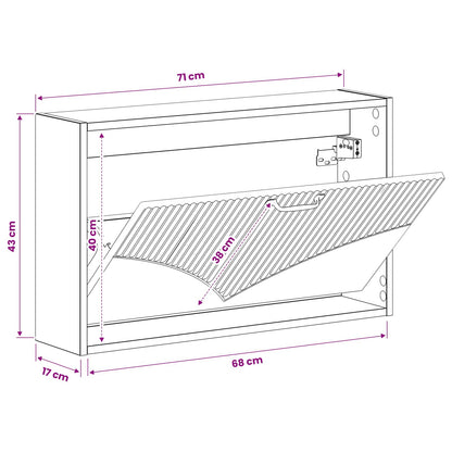 Wall-Mounted Shoe Cabinet HOORN 71 x 17 x 43 cm Engineered Wood