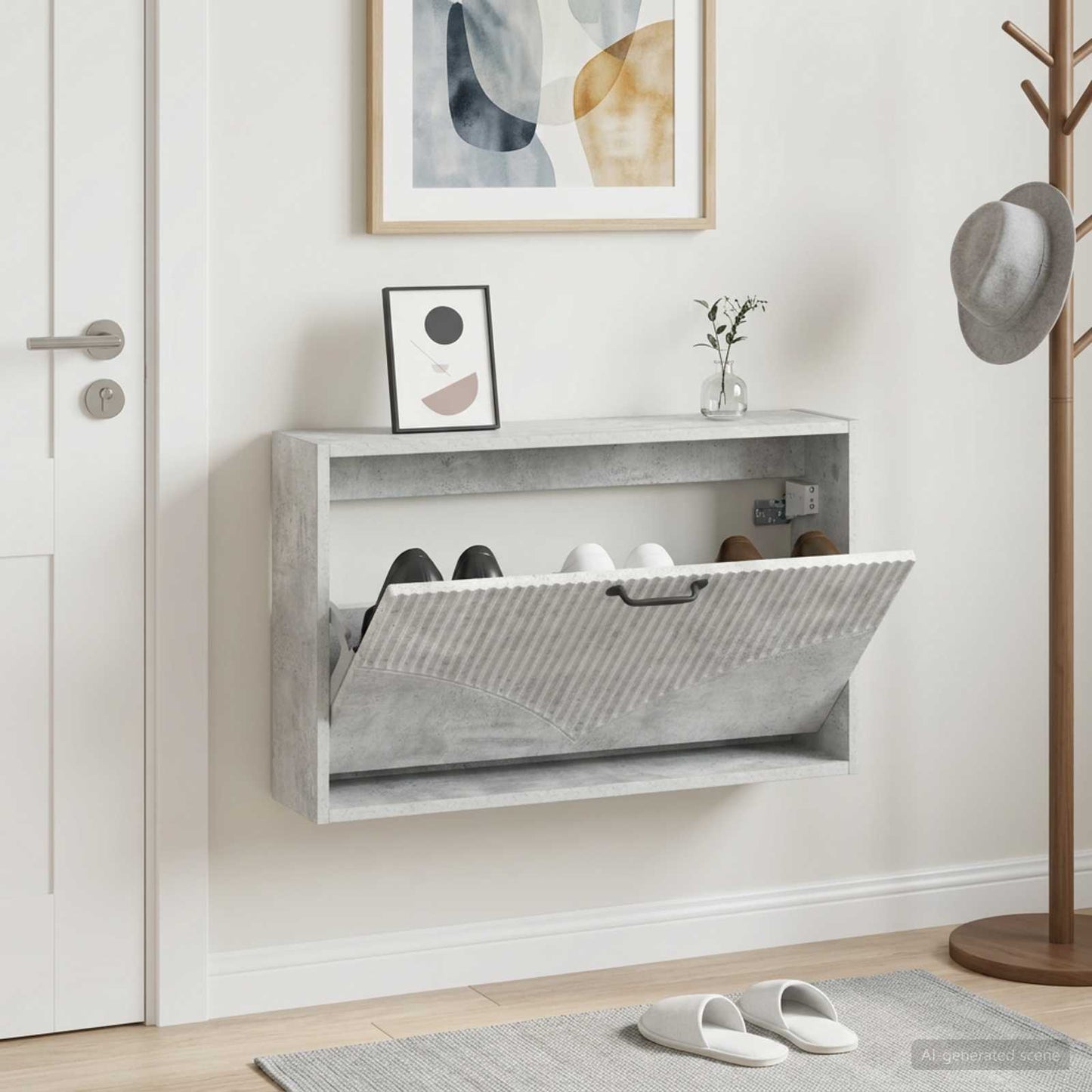 Wall-Mounted Shoe Cabinet HOORN 71 x 17 x 43 cm Engineered Wood