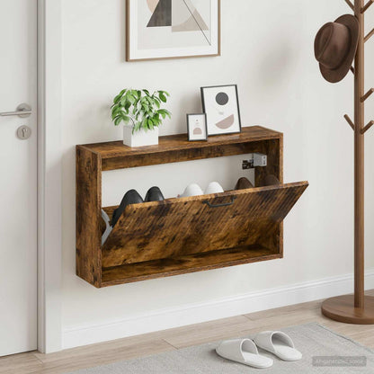 Wall-Mounted Shoe Cabinet HOORN 71 x 17 x 43 cm Engineered Wood