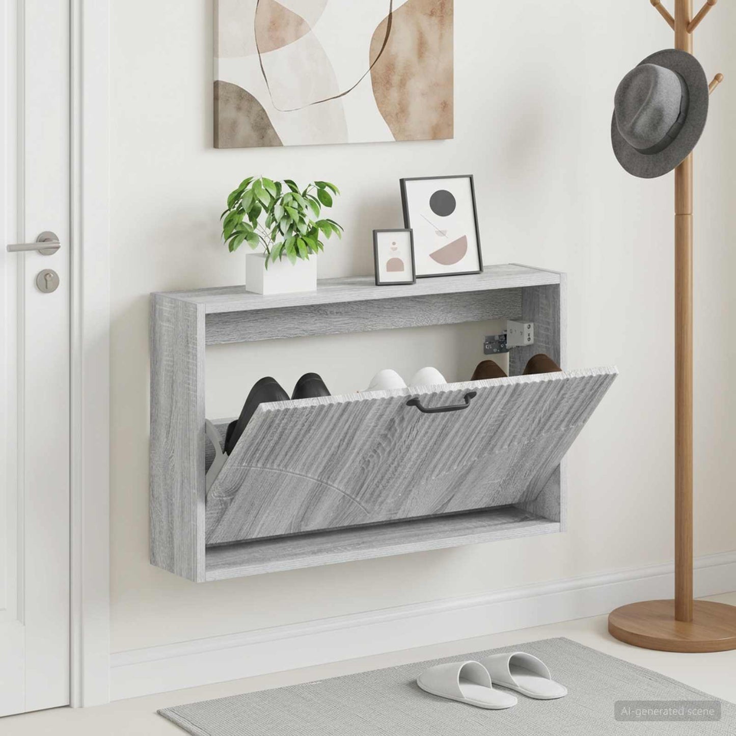 Wall-Mounted Shoe Cabinet HOORN 71 x 17 x 43 cm Engineered Wood