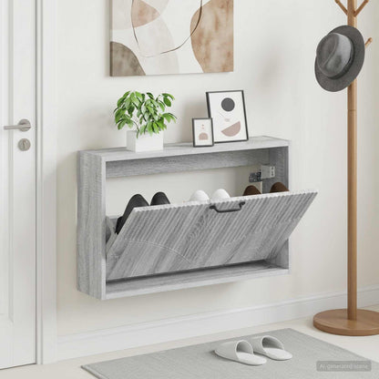 Wall-Mounted Shoe Cabinet HOORN 71 x 17 x 43 cm Engineered Wood