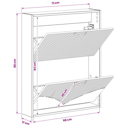 Wall-Mounted Shoe Cabinet HOORN 71 x 17 x 86 cm Engineered Wood