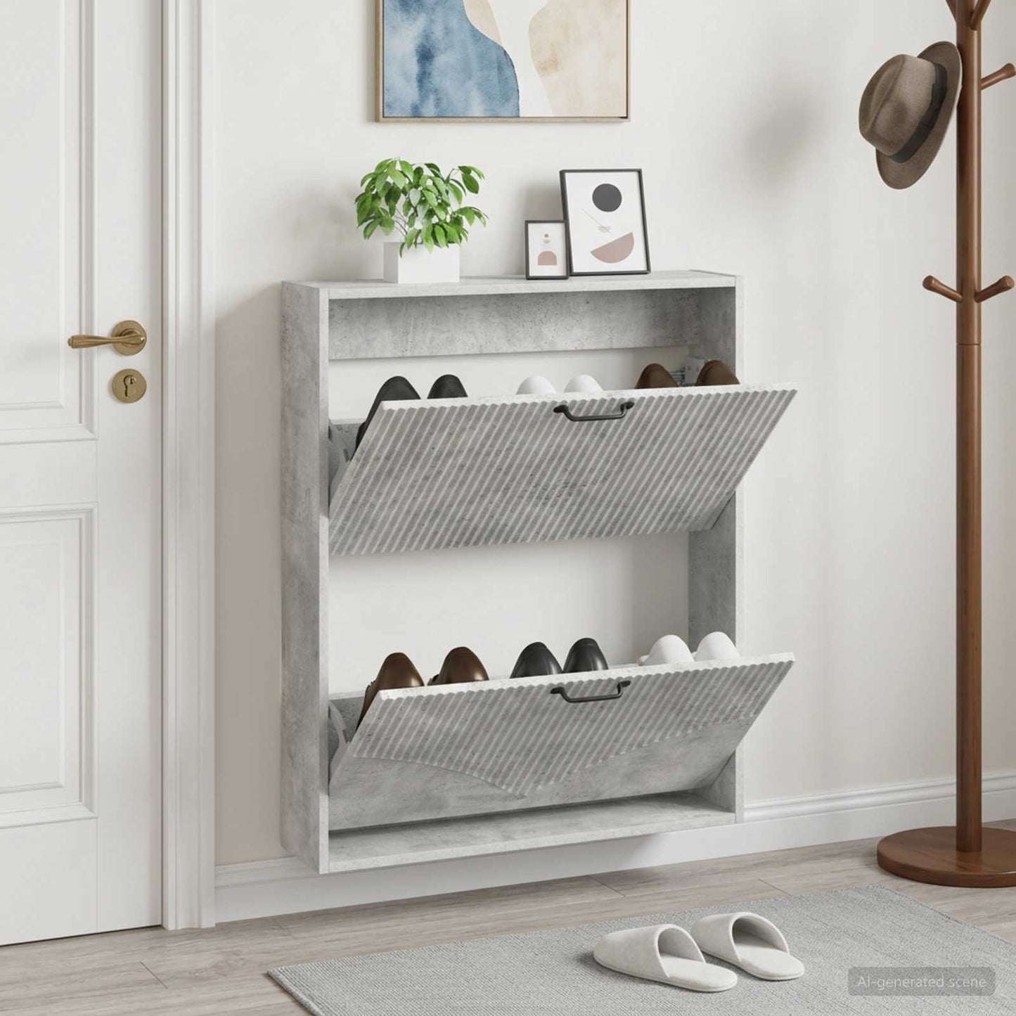 Wall-Mounted Shoe Cabinet HOORN 71 x 17 x 86 cm Engineered Wood