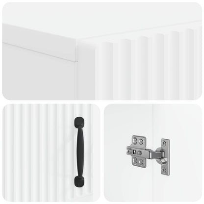 Shoe Cabinet HOORN 59.5 x 39.5 x 87 cm Engineered Wood White
