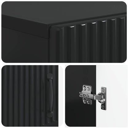 Shoe Cabinet HOORN 59.5 x 39.5 x 87 cm Engineered Wood Black