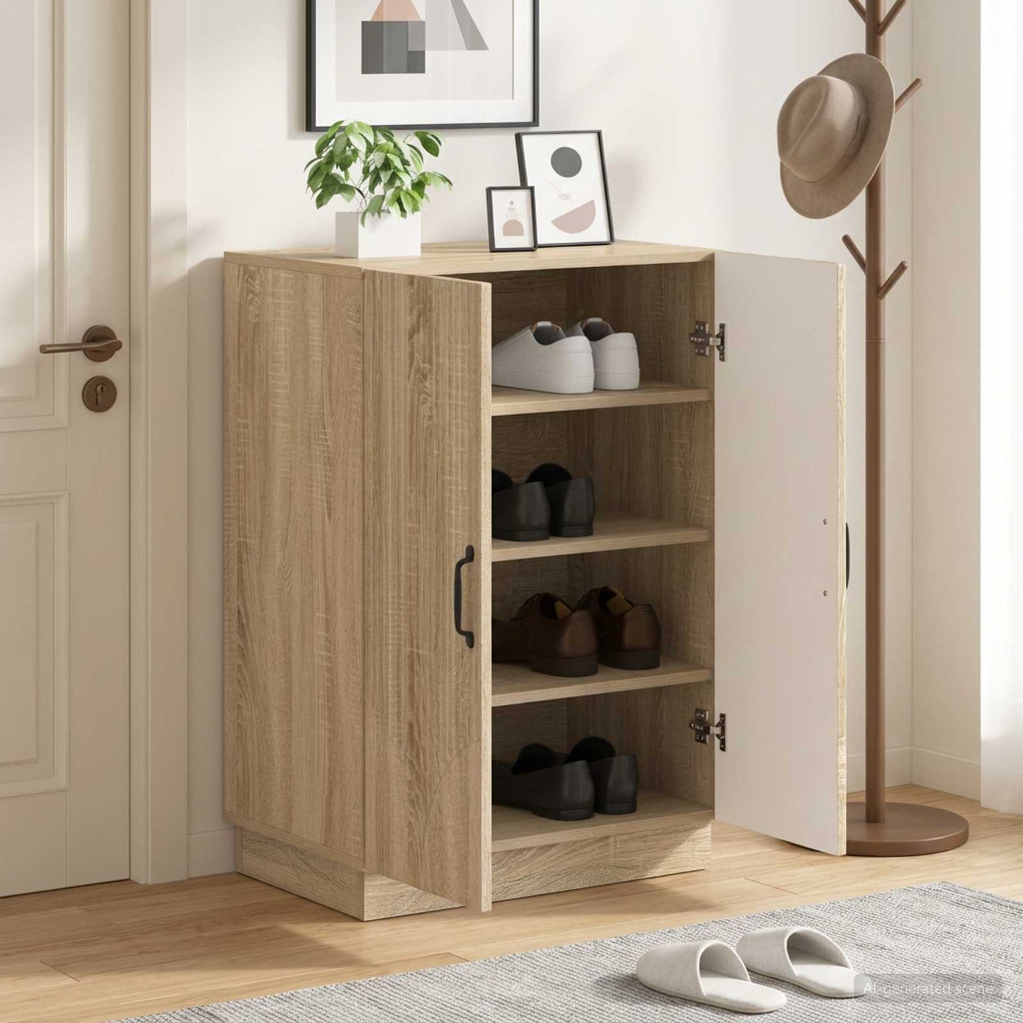 Shoe Cabinet HOORN 59.5 x 39.5 x 87 cm Engineered Wood