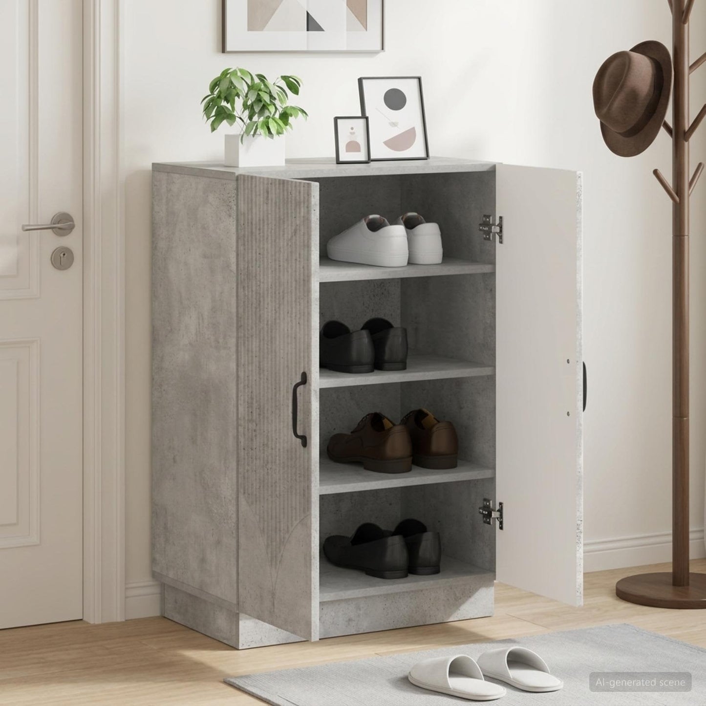 Shoe Cabinet HOORN 59.5 x 39.5 x 87 cm Engineered Wood