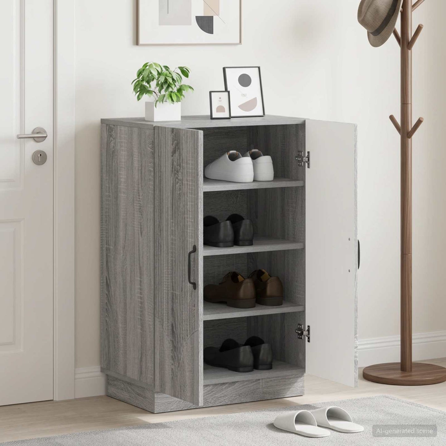 Shoe Cabinet HOORN 59.5 x 39.5 x 87 cm Engineered Wood