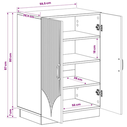 Shoe Cabinet HOORN 59.5 x 39.5 x 87 cm Engineered Wood Old Wood