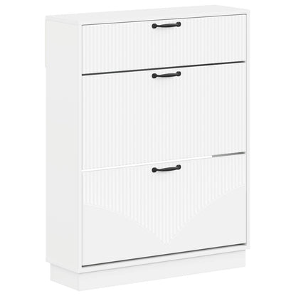 Shoe Cabinet HOORN 78 x 24 x 100 cm Engineered Wood White
