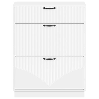 Shoe Cabinet HOORN 78 x 24 x 100 cm Engineered Wood White