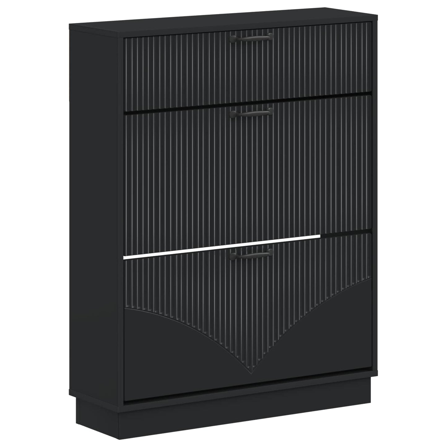 Shoe Cabinet HOORN 78 x 24 x 100 cm Engineered Wood Black