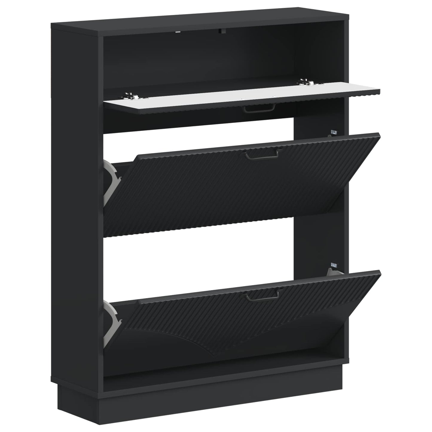 Shoe Cabinet HOORN 78 x 24 x 100 cm Engineered Wood Black