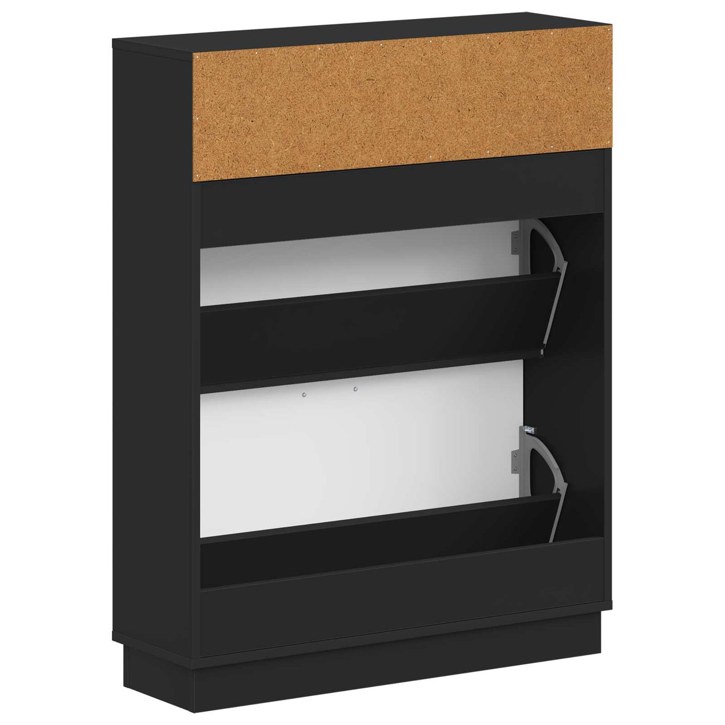 Shoe Cabinet HOORN 78 x 24 x 100 cm Engineered Wood Black