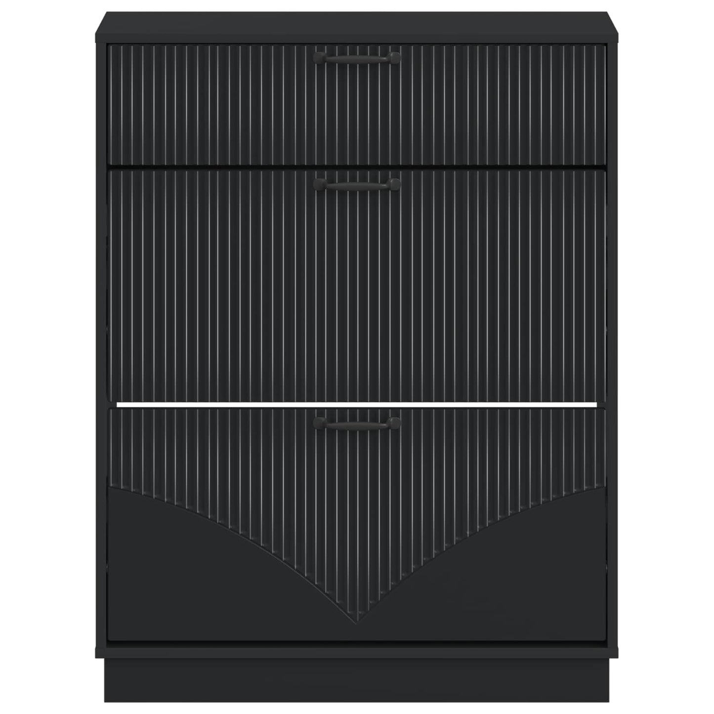 Shoe Cabinet HOORN 78 x 24 x 100 cm Engineered Wood Black