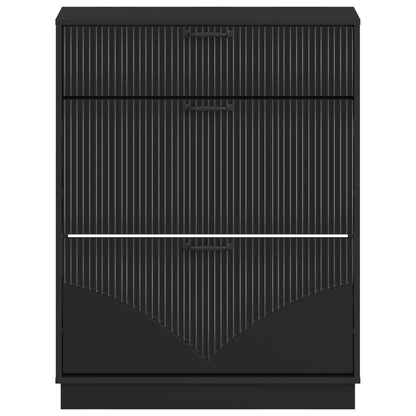 Shoe Cabinet HOORN 78 x 24 x 100 cm Engineered Wood Black