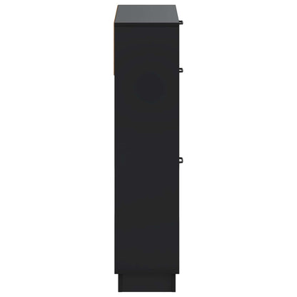 Shoe Cabinet HOORN 78 x 24 x 100 cm Engineered Wood Black