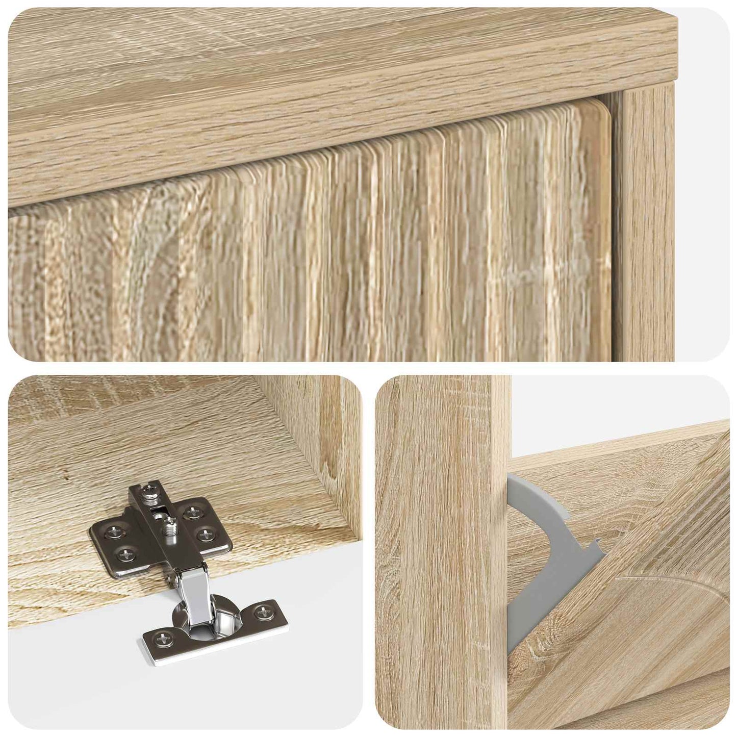 Shoe Cabinet HOORN 78 x 24 x 100 cm Engineered Wood Sonoma Oak