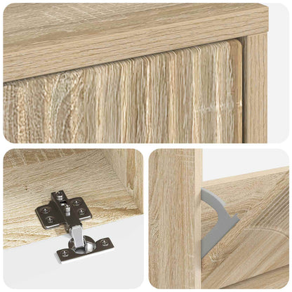 Shoe Cabinet HOORN 78 x 24 x 100 cm Engineered Wood Sonoma Oak