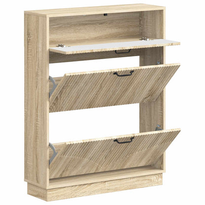 Shoe Cabinet HOORN 78 x 24 x 100 cm Engineered Wood Sonoma Oak