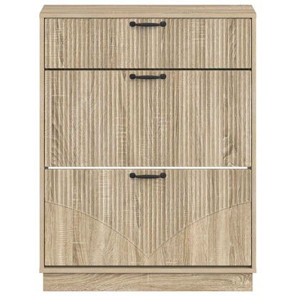 Shoe Cabinet HOORN 78 x 24 x 100 cm Engineered Wood Sonoma Oak