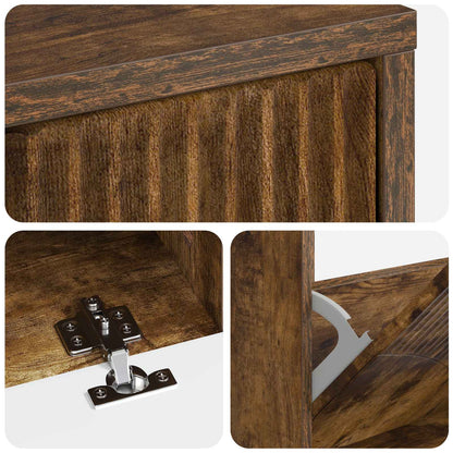 Shoe Cabinet HOORN 78 x 24 x 100 cm Engineered Wood Smoked Oak