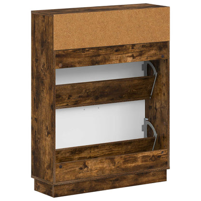 Shoe Cabinet HOORN 78 x 24 x 100 cm Engineered Wood Smoked Oak