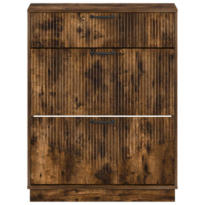 Shoe Cabinet HOORN 78 x 24 x 100 cm Engineered Wood Smoked Oak