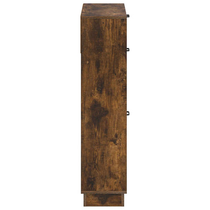 Shoe Cabinet HOORN 78 x 24 x 100 cm Engineered Wood Smoked Oak