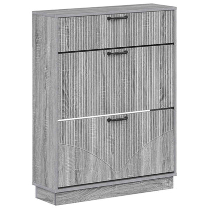 Shoe Cabinet HOORN 78 x 24 x 100 cm Engineered Wood Grey Sonoma