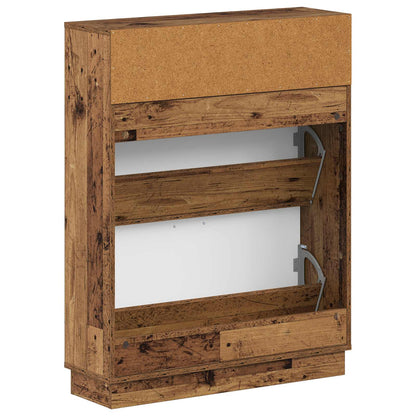 Shoe Cabinet HOORN 78 x 24 x 100 cm Engineered Wood Old Wood